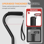 BeneCane Quad Cane Adjustable Walking Cane with Offset Soft Cushioned Handle for Men & Women Lightweight Comfortable with 4-Pronged feet for Extra Stability