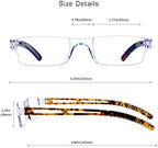 VisionGlobal 2 Pairs Reading Glasses, Blue Light Blocking Glasses, Computer Reading Glasses for Women and Men, Fashion Square Eyewear Frame (2tortoise,+2.00 Magnification)