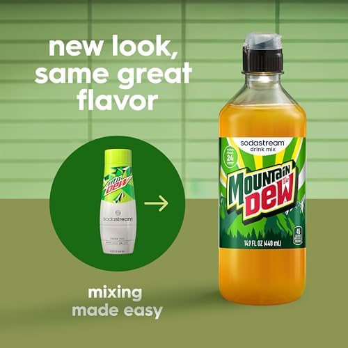 SodaStream Pepsi, MTN Dew New Pour Bottle Variety Pack, 440ml (Pack of 4)