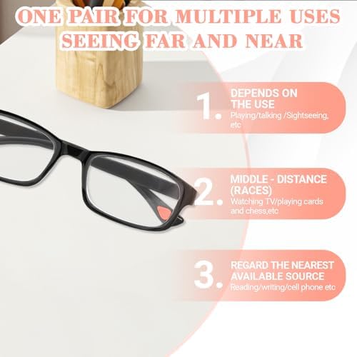 2 Pcs Auto Focus Glasses, Automatic Zoom Reading Intelligent Self Adjusting Presbyopia Anti-Blue Light Glass Adjustable Presbyopic Color-Changing Smart Look Far And Near For Men Women(Black)