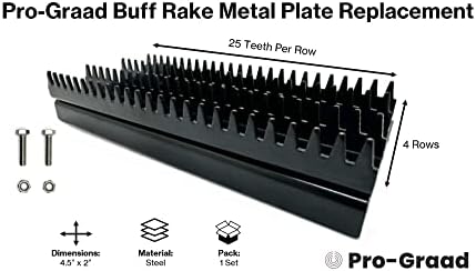 Buff Rake Metal Plate Replacement | Buffing Wheel Rake Teeth Head with 2 Set Screws | Buff Rake Tool | Dress and Clean Buffing Wheel Surface for Compound and Residue Cleaning (Pack of 1)