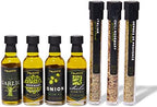 Thoughtfully Gourmet, Olive Oil Spice Infusion Gift Set, Premium Cold Pressed Extra-Virgin Olive Oil from Spain, Includes 4 Flavored Olive Oils and 3 Flavorful Spice Infusion Blends, Set of 7