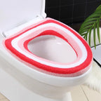 Tyenaza Toilet Seat Cushion, Knitted Thickened O Shaped Toilet Seat Cushion Rainbow Stripe Toilet Pad Acrylic Fiber Toilet Pad