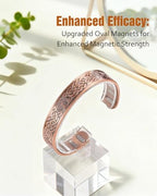 Jecanori Copper Magnetic Bracelets for Men and Women–Upgraded Oval Magnets-Adjustable Cuff Bangles