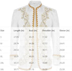 Men'S Embroidered Blazer Jacket Victorian Costume Medieval Prince Cosplay Costumes For Halloween