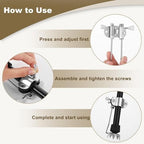 Ice Cane Tip Attachment - 5 Prong Retractable Folding Grip for Walking Sticks, Canes & Crutches - Heavy Duty Anti-Slip Snow & Ice Tips