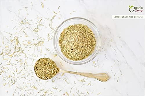 Organic Way Dried Lemongrass Fine Cut & Sifted | Herbal Tea (Cymbopogon citratus) - Organic & Kosher Certified | Raw, Vegan, Non GMO & Gluten Free | USDA Certified | Origin - India (1/2LBS / 8Oz)