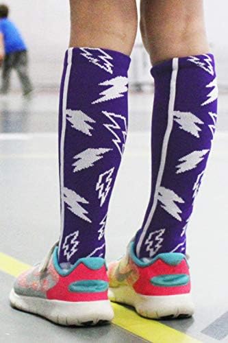 MadSportsStuff Socks with Lightning Bolts for Softball Baseball Soccer for Boys Girls Men Women Youth Adult Over the Calf