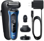 Braun Series 6 6040cs Electric Shaver with Charging Stand, Precision Trimmer, Wet & Dry, Rechargeable, Cordless Foil Shaver, Blue