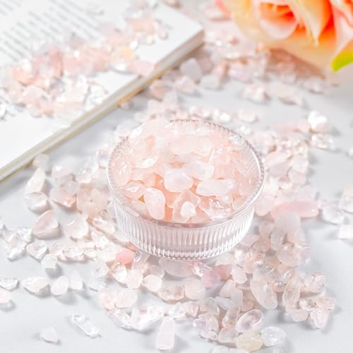 Ybxjges Natural Quartz Crystals Chips Stone,1LB Irregular Crystal Chip Bulk for Vases Filler Aquarium Gravel Rocks Indoors Plant Home Decoration