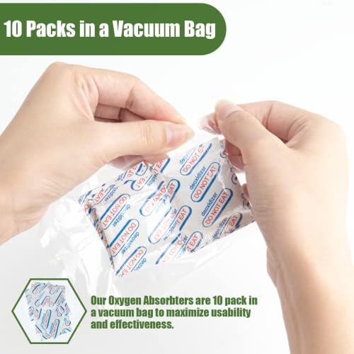 25 Packs 2500CC Food Grade Oxygen Absorbers (One Pack Individually Sealed), Oxygen Absorbers for Long Term Food Storage with Oxygen Indicator, Works in Mylar Bags, Mason Jars, and Vacuum Bags