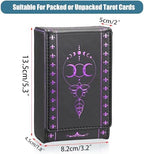 JUXYES PU Leather Tarot Card Protective Case, Moon Pattern Design Tarot Deck Storage Pouch, Tarot Card Holder Tarot Pouch Bag for Playing Cards and Standard Size Tarot Cards Tarot Deck