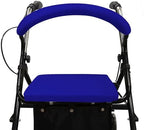 Rollator Walker Seat & Backrest Rollbar Covers Set - Adjustable Patterns, Navy Blue