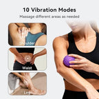2.4" Mini Electric Vibrating Massage Ball, 10-Speed Fitness Yoga Massage Roller for Palm, Hand, Foot, Leg, Neck, Back, Multi-Directional Massage Ball (Violet)