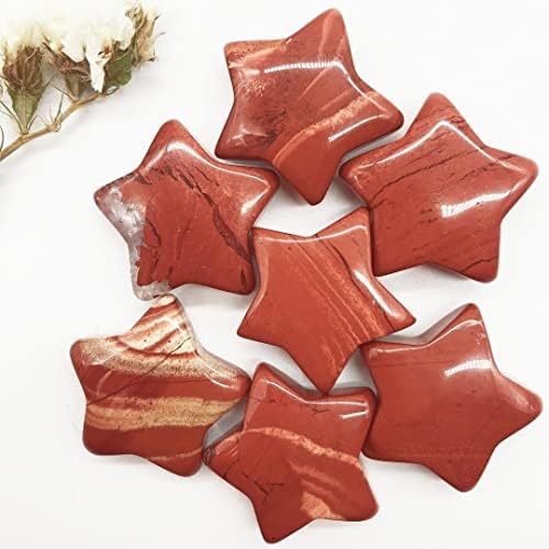 PEKMAR Natural Crystal Rough Home Decoration Natural Red Jasper Crystal Quartz Star Shaped Craft ReikiPolished Decor Crystals and Stones Stones