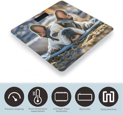 French Bulldog Dog Cute Smart Scale for Body Weight Accurate Digital Bathroom Scale with Large Display Weight Scales High Precision Weighing Machine