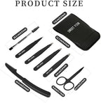 SWEET VIEW 7pcs Eyebrow Tweezers Kit for Women Precision Plucker with Brow Scissors & Razor & Spoolie for Facial, Chin, Brow, Splinter and Ingrown Hair