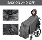 Wheelchair poncho wheelchair cover Lightweight, Breathable & Waterproof Wheelchair RainCape Universal Fit, Mobility Scooter & Electric Wheelchair Poncho Full Body Coverage for Adults Reusable (Black)