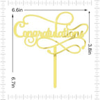 Congratulations Cake Topper,Congratulations 2026 Graduation Cake Topper,Graduation, Wedding, Retirement, Birthday, Anniversary, Celebration Party Decorations Supplies (Acrylic Gold)