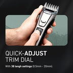 Panasonic Multi-Groomer Electric Beard Trimmer for Men, Men’s Trimmer for Beard, Hair and Body, 39 Trim Length Settings with 3 Attachments, Corded/Cordless Operation – ER-GB80-S (Silver)