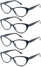 Reading Glasses Women Lightweight Stylish Readers Cute Cheaters Glasses w/Spring Hinges Eyeglasses for Reading 4 Pack