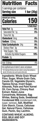 Nature Valley Soft Baked Sweet and Salty Bars, Salted Caramel, Made with Whole Grain, 5 Bars, 6.2 oz