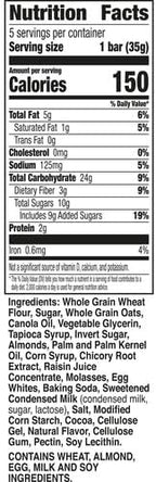 Nature Valley Soft Baked Sweet and Salty Bars, Salted Caramel, Made with Whole Grain, 5 Bars, 6.2 oz