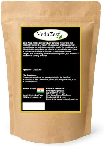 Organics Dried Amla/Indian Gooseberry/Amalaki for Tea, Drink, Hair Pack and More -100 Gram / 3.5 Ounce
