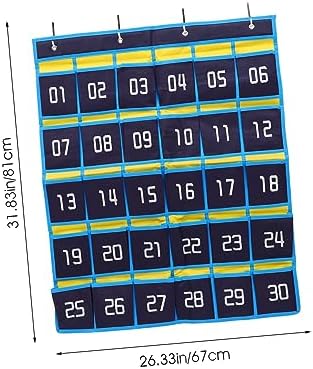 Hanging Pocket Chart Classroom Mobile Phone Storage Bag School Supplies Calculator Holder Wall Hanging Storage Pouch