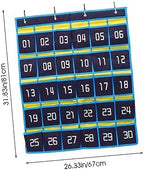 Hanging Pocket Chart Classroom Mobile Phone Storage Bag School Supplies Calculator Holder Wall Hanging Storage Pouch