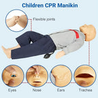 Children 37.4" CPR Manikins Training Kit, Full-Body CPR Mannequin for First Aid Training with Full Instruction Kit for Classroom, Nursing Practice, and Healthcare Research Centers