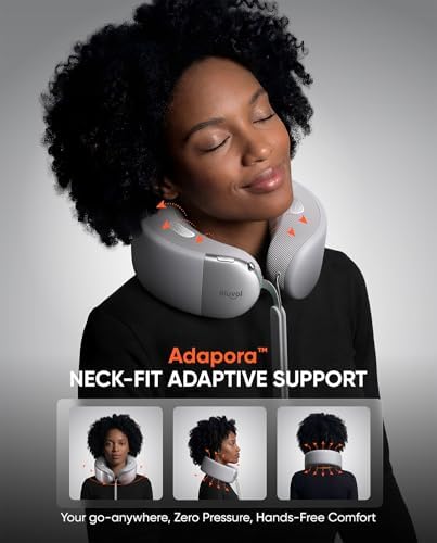 Bluvol Nest 10 Ultra Immersive Heated Neck Massager, Therapist-Style Massage System for Deep Tissue Pain Relief, 360° Immersive Spatial Audio, Cordless Massager for Home, Office, Car, Travel, Sliver