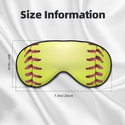 Softball Sleep Mask Soft Eye Mask Blindfold with Adjustable Strap Shade Cover Sleeping Eye Mask for Nap Travel Night Sleep 7.9x4 in