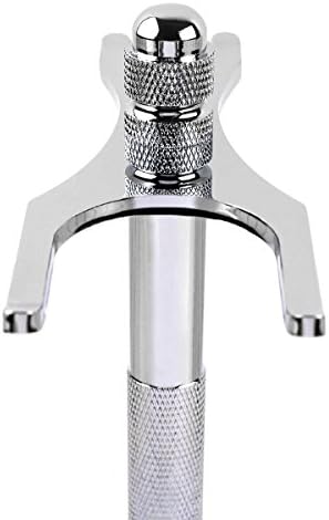 QSHAVE Deluxe Chrome Razor and Brush Stand Holder, Prolong The Life of Your Shaving Brush, 2 Prongs