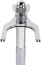 QSHAVE Deluxe Chrome Razor and Brush Stand Holder, Prolong The Life of Your Shaving Brush, 2 Prongs