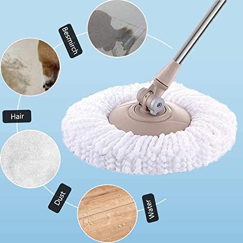 Mop Replacement Head for 360° Spin Magic Mop, Microfiber Spin Mop Refills, Round Shape Standard Universal Size (3 Pack)
