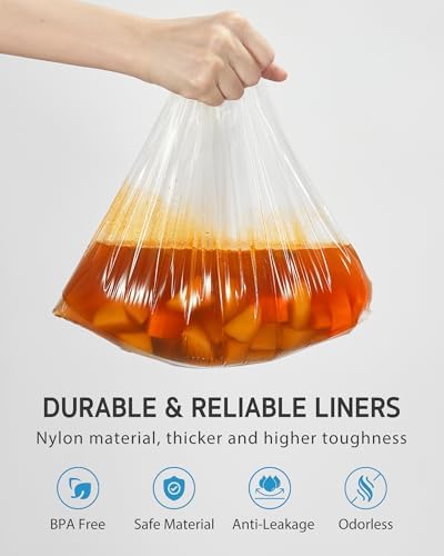 Syntus Crock Pot Liners, 20 Count 10.5" x 17.5" Small Size Slow Cooker Liners Fits 1-3 Quart Pots, Disposable Cooking Bags Suitable for Oval & Round & Retangular Crock Pot