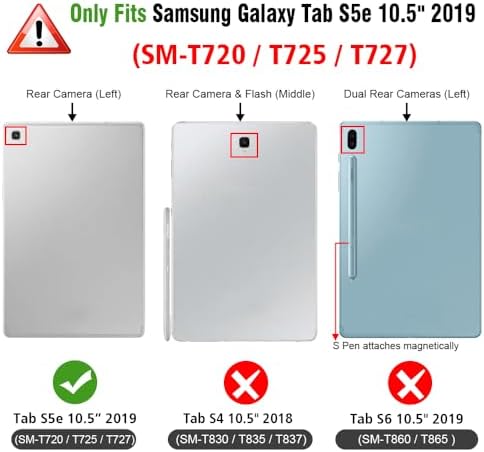 Fintie SlimShell Case for Samsung Galaxy Tab S5e 10.5 2019 (Model SM-T720/T725/T727), Ultra Thin Tri-Fold Shell Cover with Auto Sleep Wake, Black