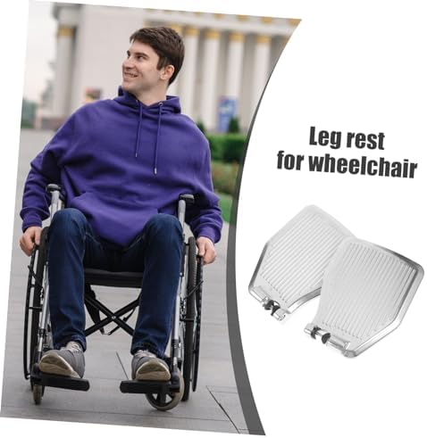 minkissy Heavy Duty Wheelchair Footplates Wheelchair Footrest Pedal Leg Pad Accessory for Elderly Disabled