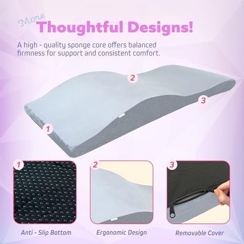 Lash Bed Topper – Ergonomic Memory Foam Pad with Plush Cover, Spa Table Cushion for Eyelash Tech, Salon Mattress for Beauty Beds, Compatible with Massage and Spa Setups – 28/70" (71/178 cm), Gray