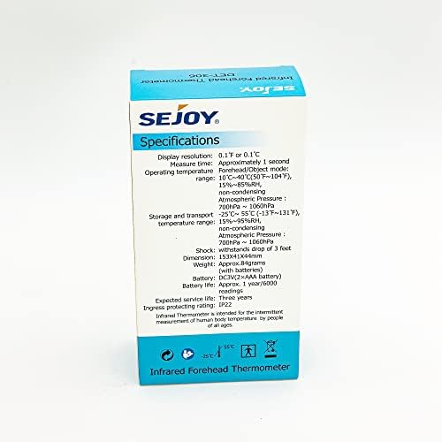 Sejoy Forehead Thermometer, Infrared Thermal Scanner for Body Temperature, Thermometer for Adults and Kids with Fever Alarm, 2-in-1 Contactless Thermometer
