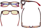 Eyekepper Stylish Blue Light Blocking Glasses with Yellow Filter Lens - Classic Computer Readers Women - Tortoise/Red
