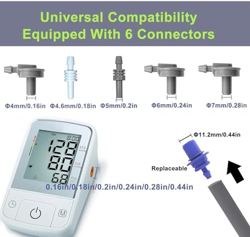 Replacement Extra Large Cuff for Omron BP Monitors 22-52CM Big Arm - Adjustable XL Blood Pressure Cuff, Includes 6 Universal Interface, Blood Pressure Monitors Large Cuff Compatible