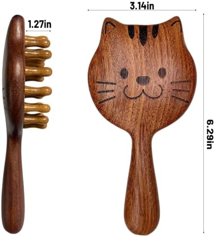 Shaped Wooden Scalp Massager, Multi - Functional Head Massage Tool & Head Ergonomic Scalp Comb Ideal for Men & Women’s Daily Hair Care Routine