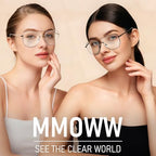MMOWW 3 Pack Aviator Reading Glasses for Women Men Double Bridge Metal Frame Spring Hinges Blue Light Blocking Readers