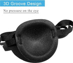 Eye Patch, 2PCS 3D Adjustable Eyepatch, Medical Eye Patches for Right or Left Eye, Amblyopia Lazy Eye Patches for Adults and Kids, Black Gray