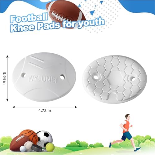 4 Pcs Football Knee Pads for Youth, 4.7'' x 4'', Suitable For Varsity Training, Protect Elbows and Knees
