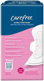 Carefree Ultra Thin Pads for Women, Regular Pads with Wings, 28ct | Carefree Pads, Feminine Care, Period Pads & Postpartum Pads | 28ct (Pack of 1)