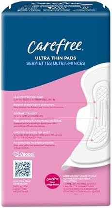 Carefree Ultra Thin Pads for Women, Regular Pads with Wings, 28ct | Carefree Pads, Feminine Care, Period Pads & Postpartum Pads | 28ct (Pack of 1)