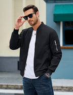 MAGCOMSEN Men's Jacket Lightweight Windbreaker Bomber Jacket Windproof Casual Jacket Zip Up Coats Outwear with 5 Pockets